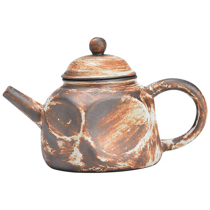إبريق شاي صغير من الفخار الخام على الطراز الياباني ,Japanese style small raw pottery teapot