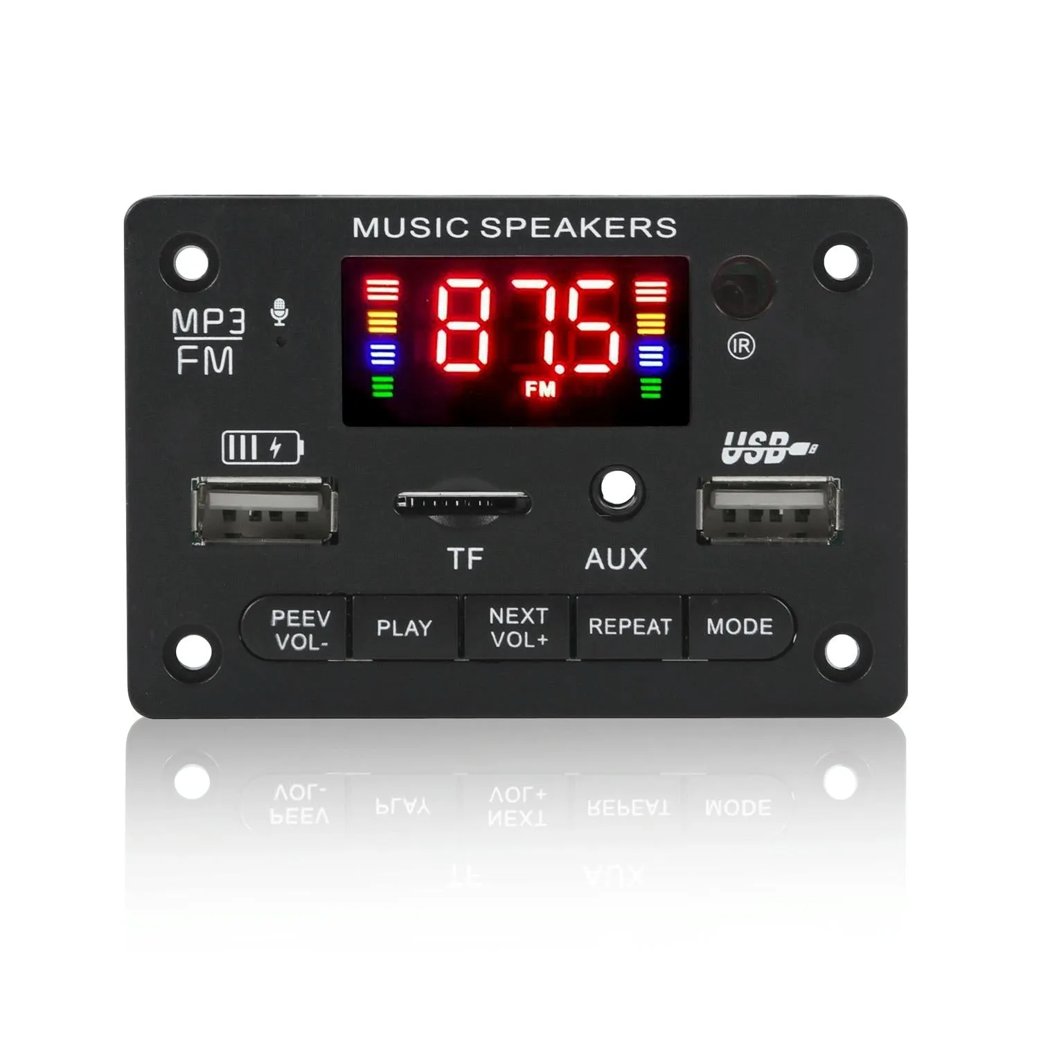 12V Car Mp3 Player Board With Fm Radio Usb Bluetooth Remote Recording