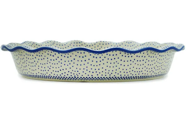 13" Pie Dish - Misty Blue