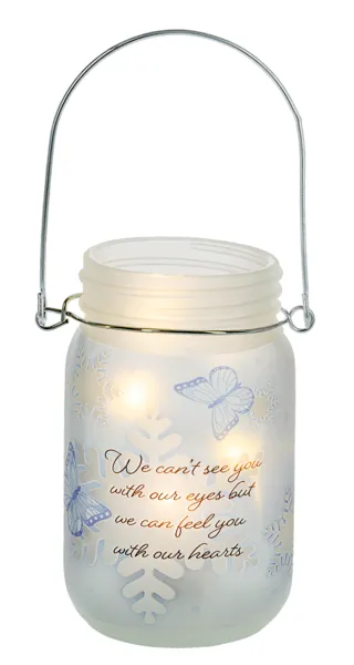 5"H Memorial Butterflies - Mason Jar Light Up Decor (sold individually)