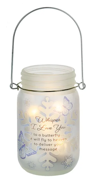 5"H Memorial Butterflies - Mason Jar Light Up Decor (sold individually)