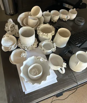 Alabaster Bella Pottery with Hooks - Local Artist