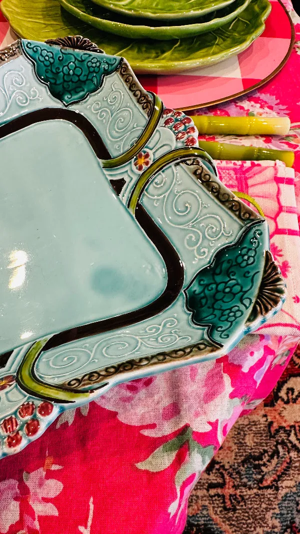 Antique Tray, Early Majolica Pottery, RARE (chip)