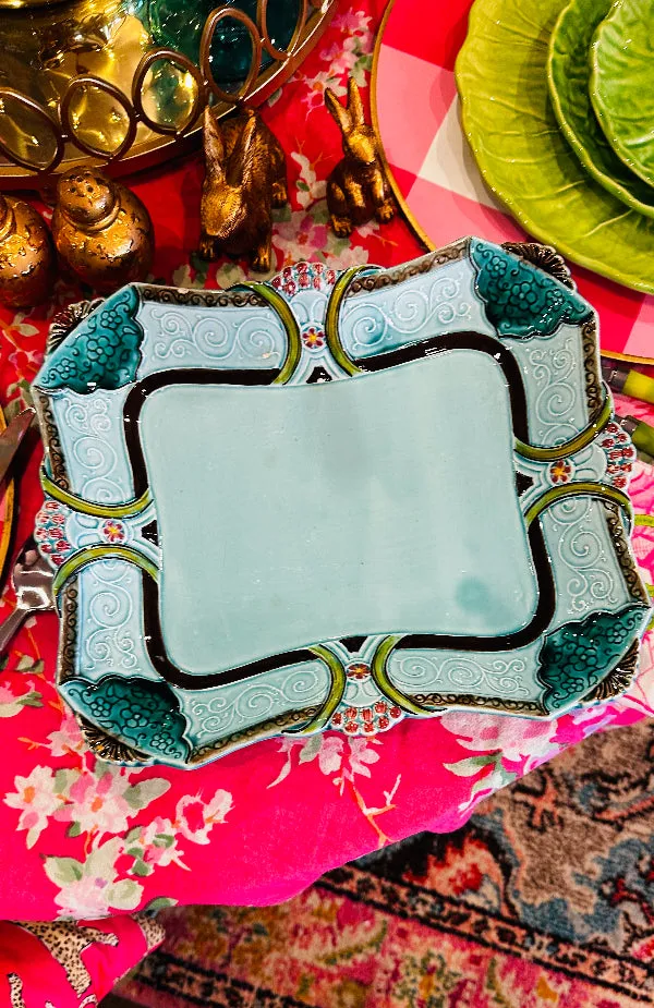 Antique Tray, Early Majolica Pottery, RARE (chip)