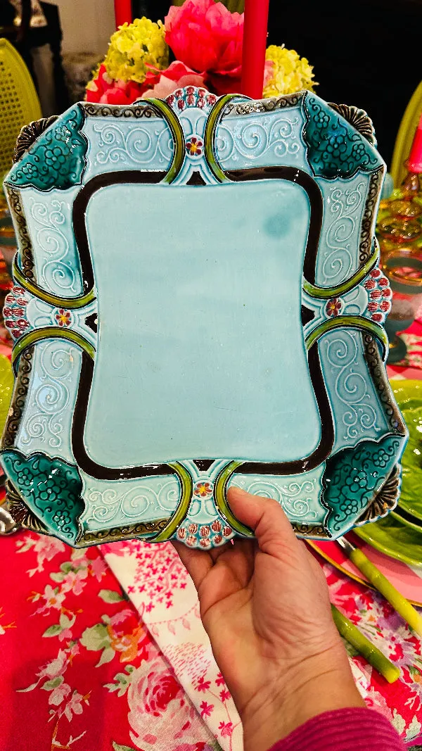Antique Tray, Early Majolica Pottery, RARE (chip)