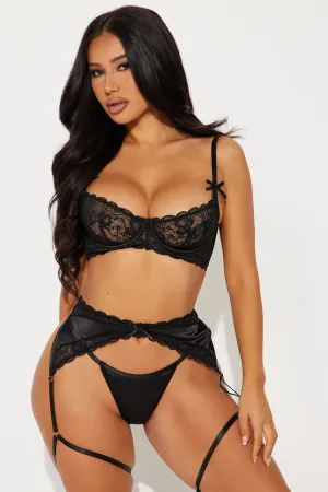 Anywhere With You Satin 3 Piece Set - Black