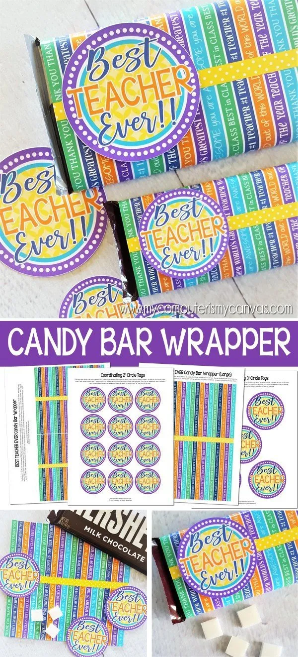 BEST TEACHER EVER Candy Bar Wrapper PRINTABLE