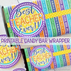BEST TEACHER EVER Candy Bar Wrapper PRINTABLE