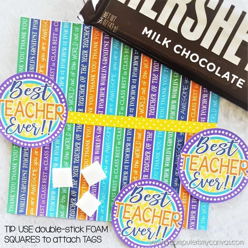BEST TEACHER EVER Candy Bar Wrapper PRINTABLE