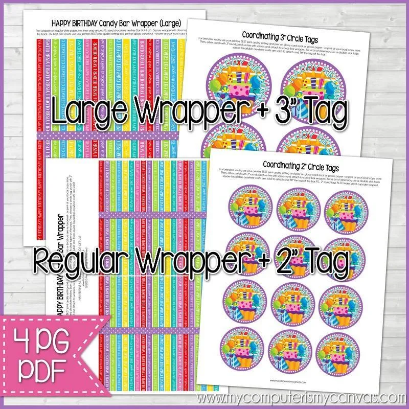 BIRTHDAY Candy Bar Wrapper {Rainbow} PRINTABLE
