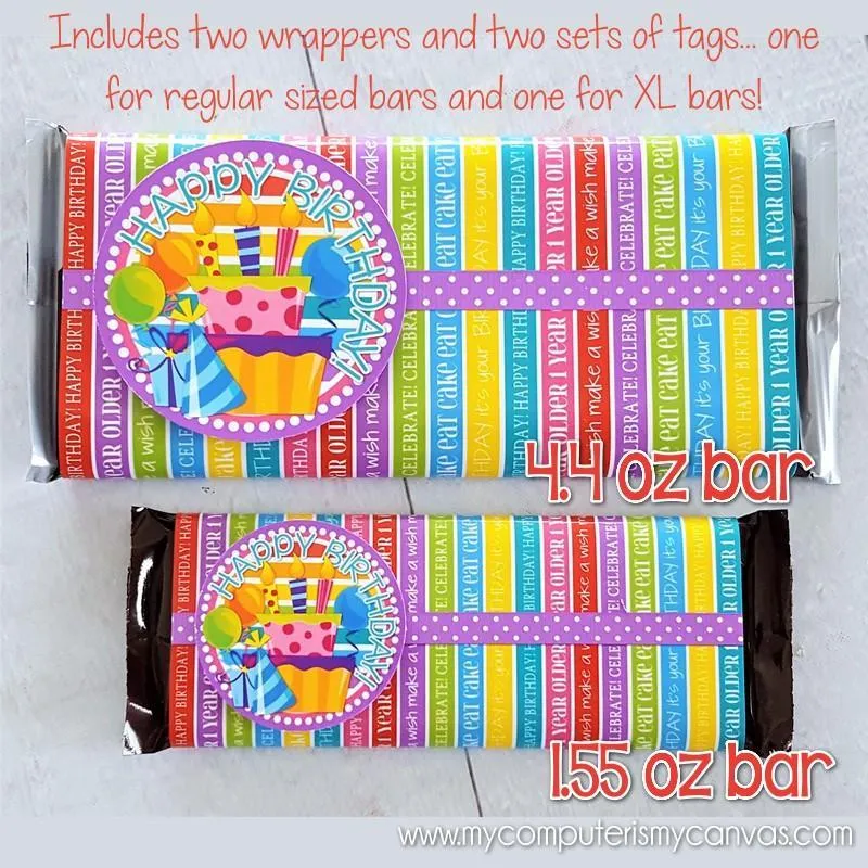 BIRTHDAY Candy Bar Wrapper {Rainbow} PRINTABLE