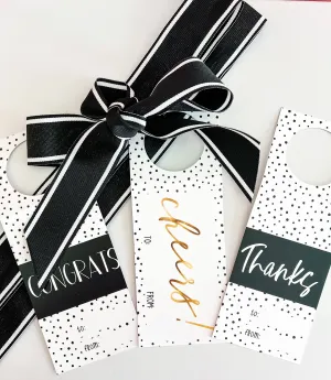 Black & White Gift Wine Tags