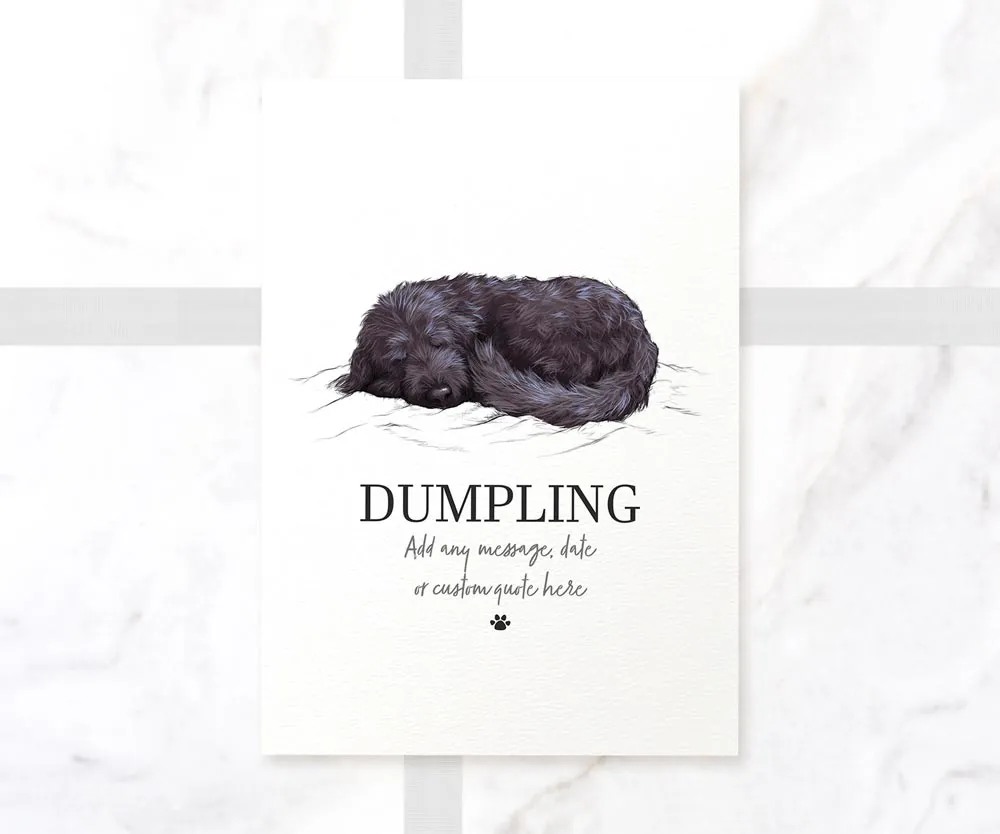 Black Goldendoodle Personalised Print