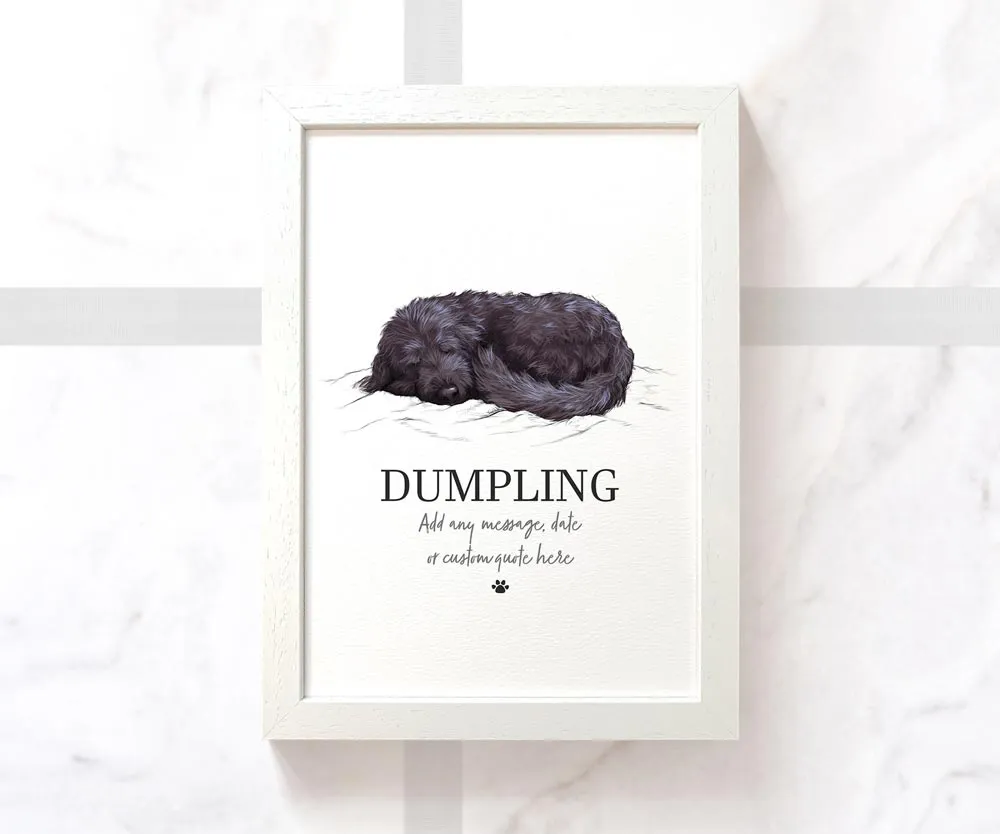 Black Goldendoodle Personalised Print