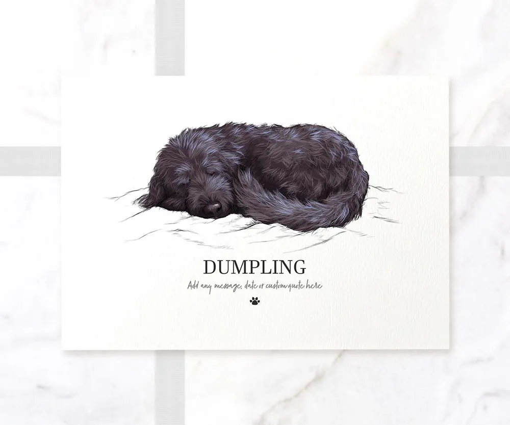 Black Goldendoodle Personalised Print