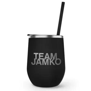 Blue Bloods Team Jamko 12 oz Stainless Steel Wine Tumbler with Straw