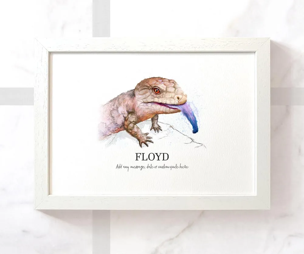 Blue Tongued Skink Personalised Pet Name Print