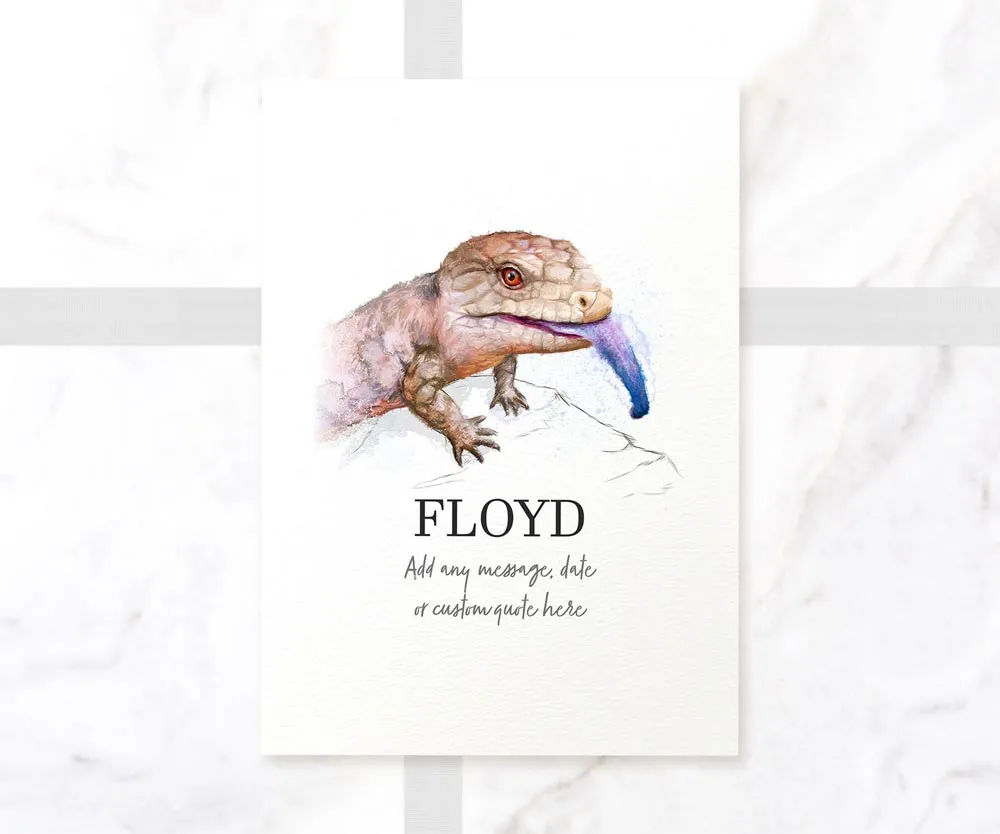 Blue Tongued Skink Personalised Pet Name Print
