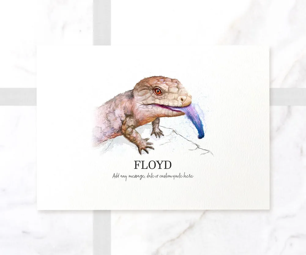 Blue Tongued Skink Personalised Pet Name Print