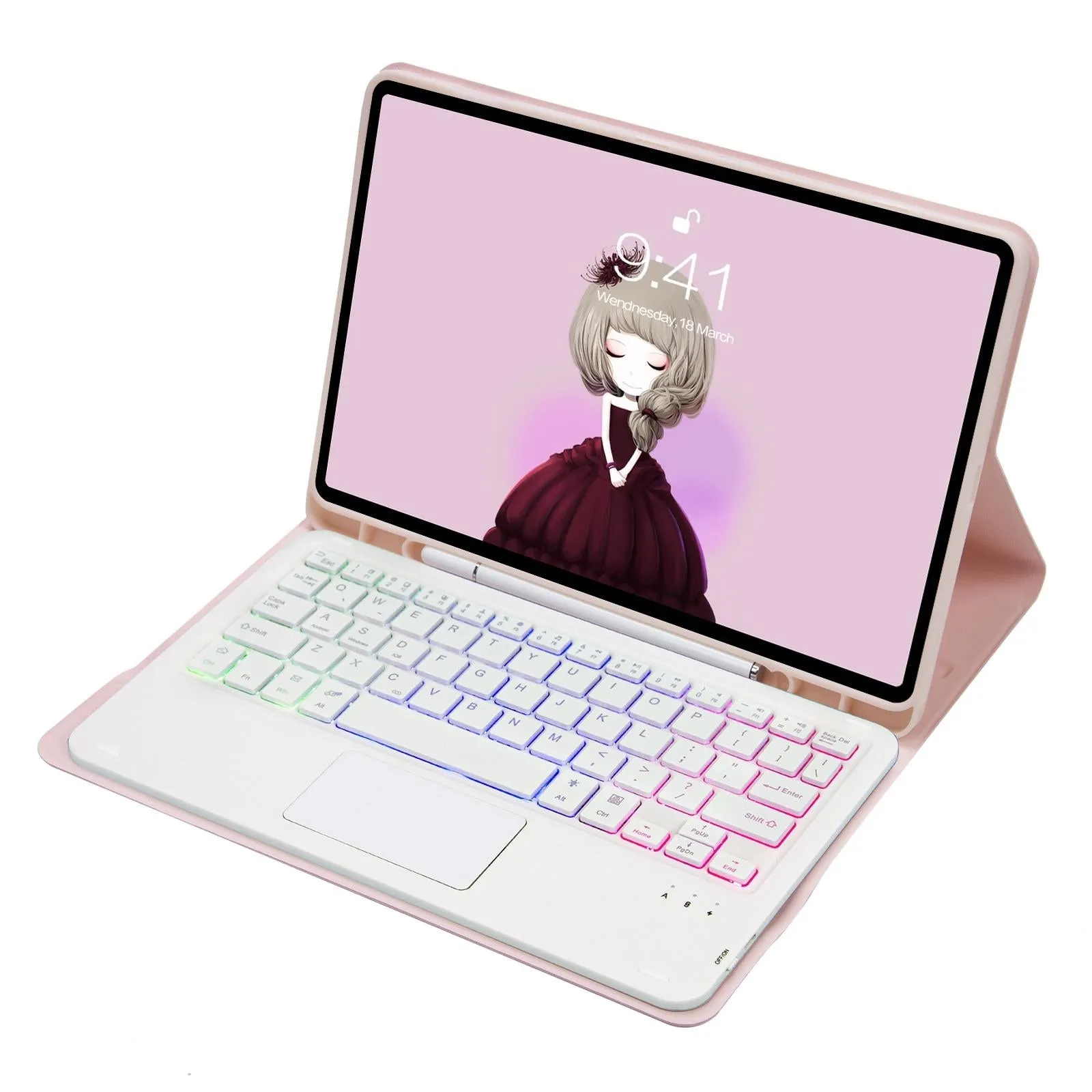 Bluetooth Keyboard Leather Case For Ipad Pro 11 - Touch Pad Backlight Skin Feel