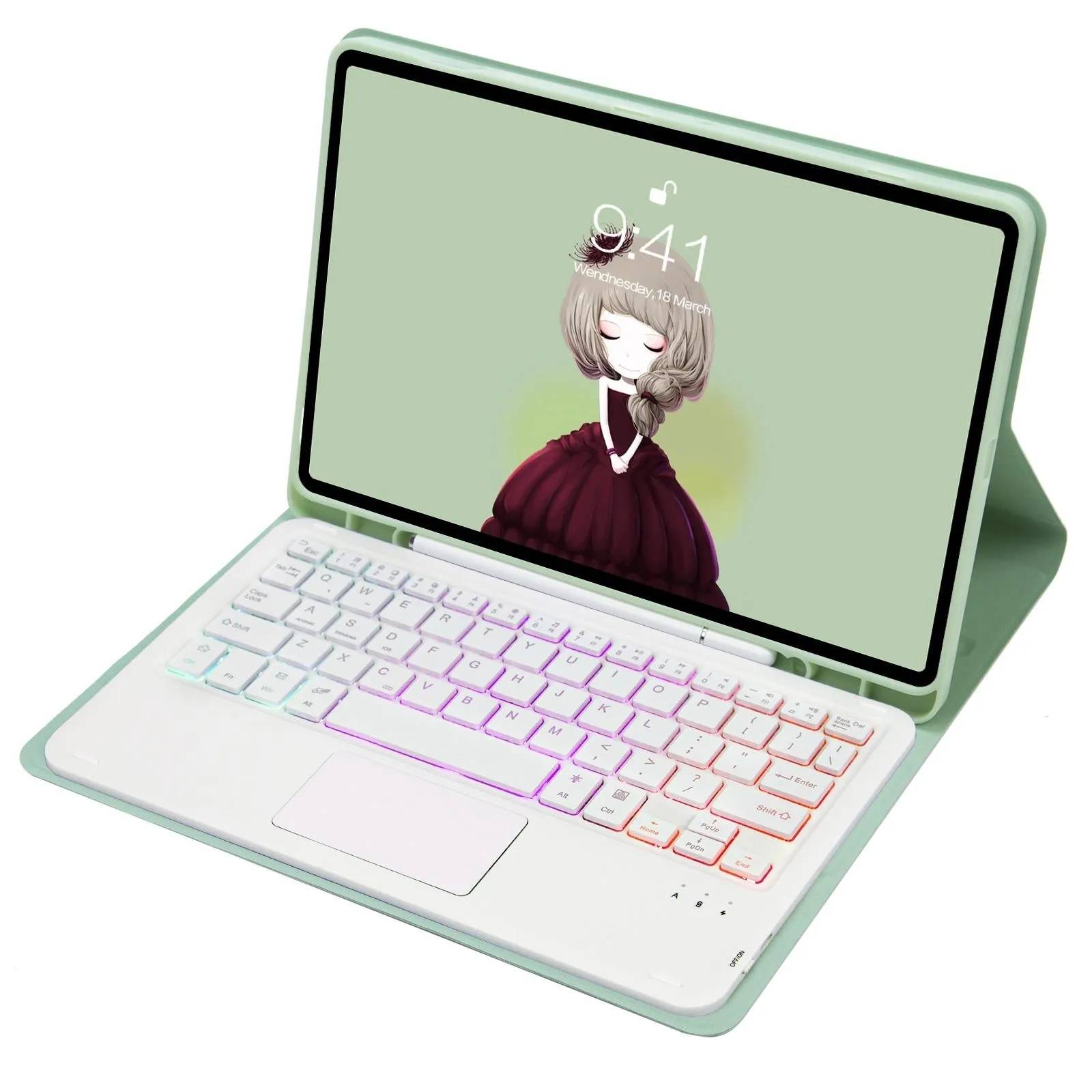 Bluetooth Keyboard Leather Case For Ipad Pro 11 - Touch Pad Backlight Skin Feel