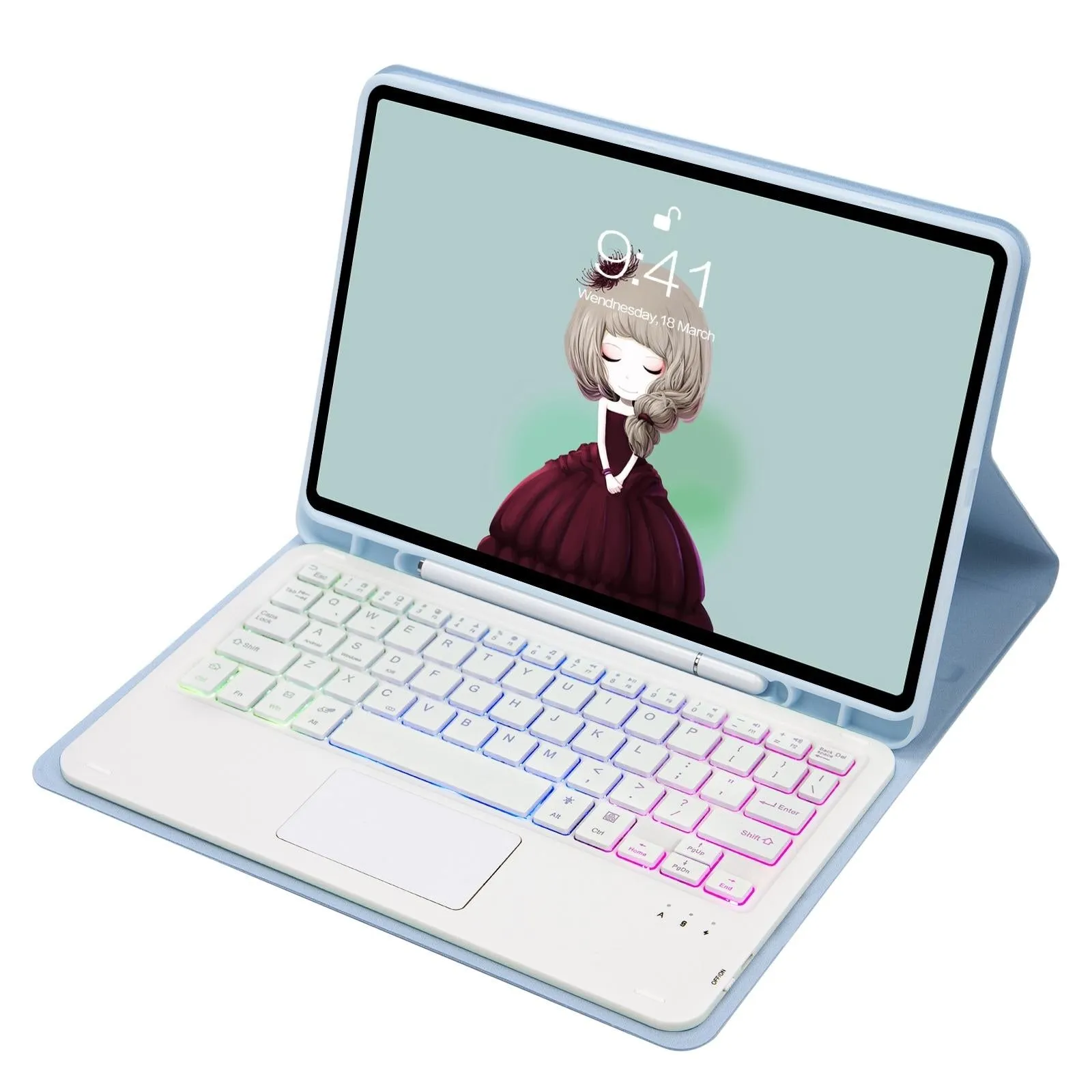Bluetooth Keyboard Leather Case For Ipad Pro 11 - Touch Pad Backlight Skin Feel