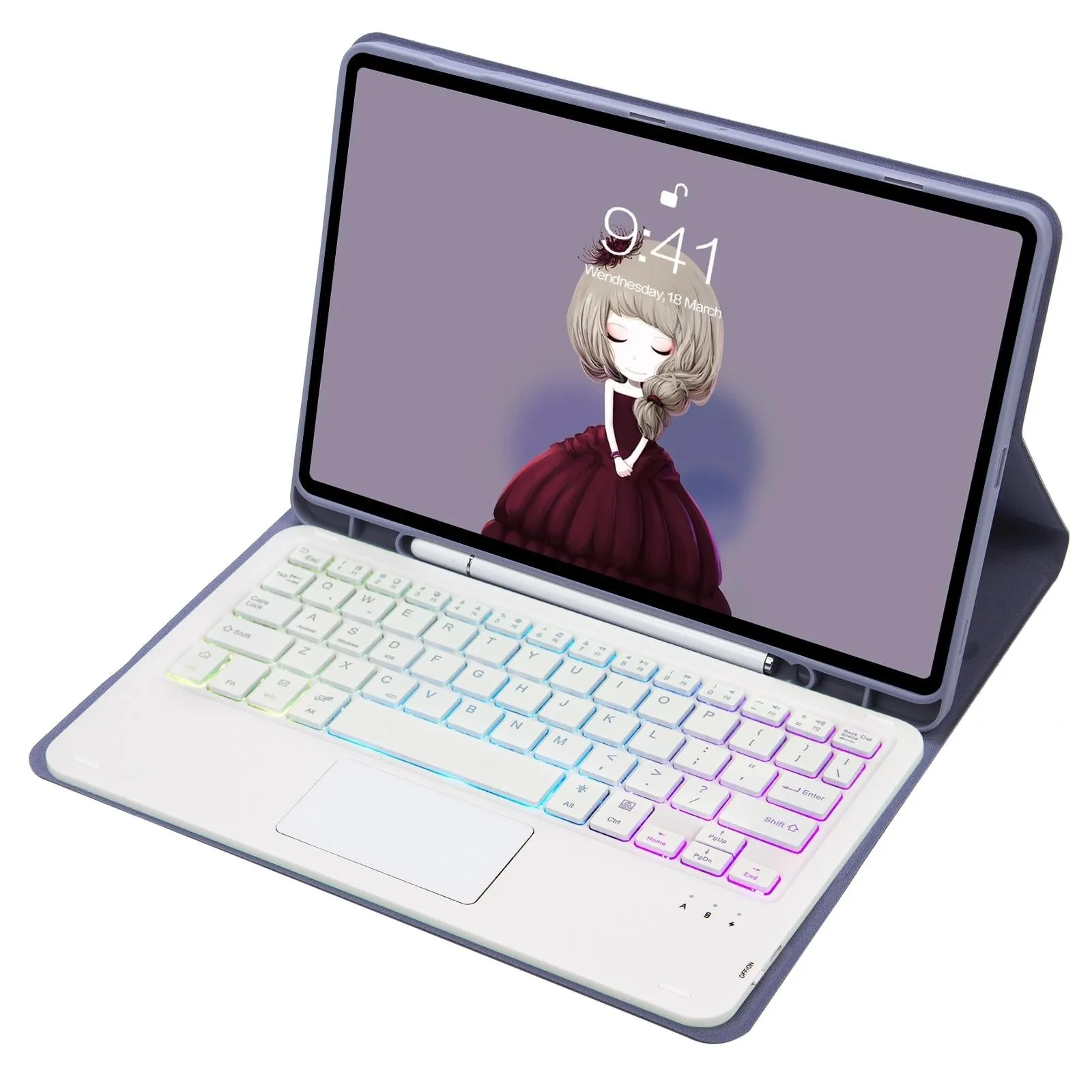 Bluetooth Keyboard Leather Case For Ipad Pro 11 - Touch Pad Backlight Skin Feel
