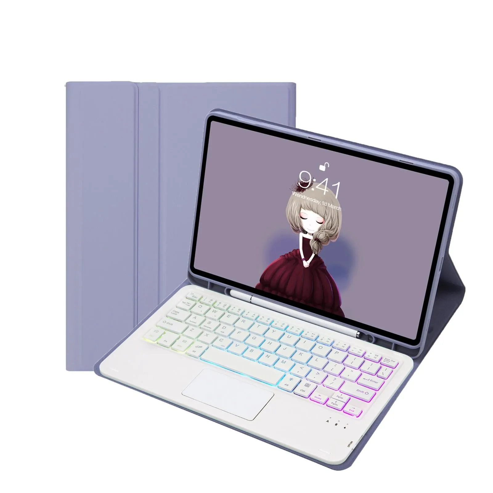Bluetooth Keyboard Leather Case For Ipad Pro 11 - Touch Pad Backlight Skin Feel