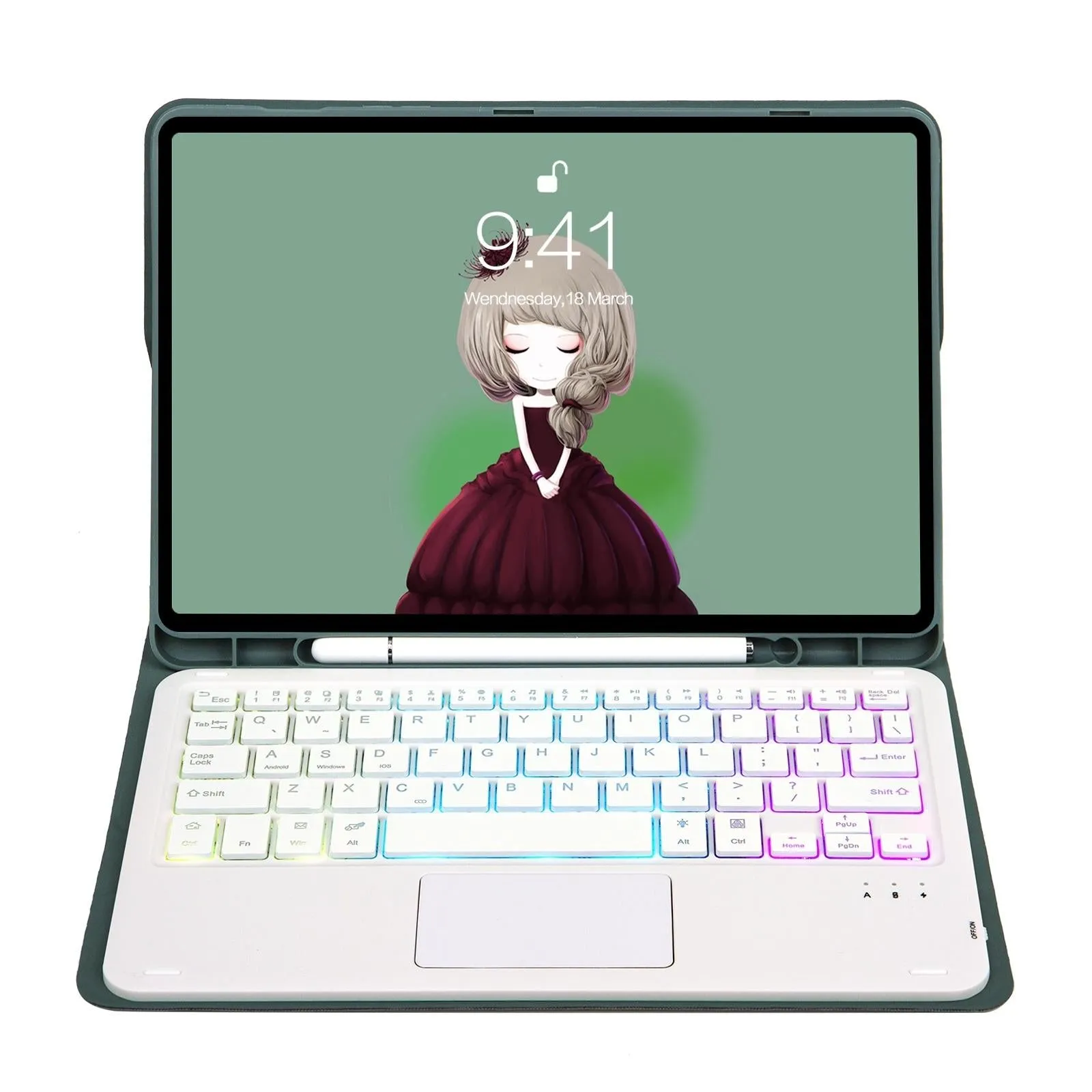 Bluetooth Keyboard Leather Case For Ipad Pro 11 - Touch Pad Backlight Skin Feel
