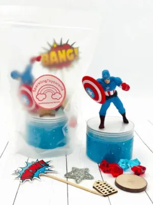 Captain America Playdough Jars