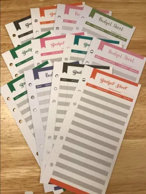Cash Budgeting Sheets, Budget Insert Trackers for A6 Binders