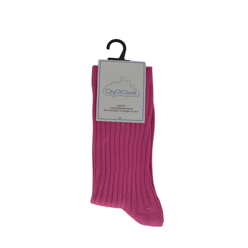 City Of Clouds Bamboo Ribbed Seam Free Crew Socks