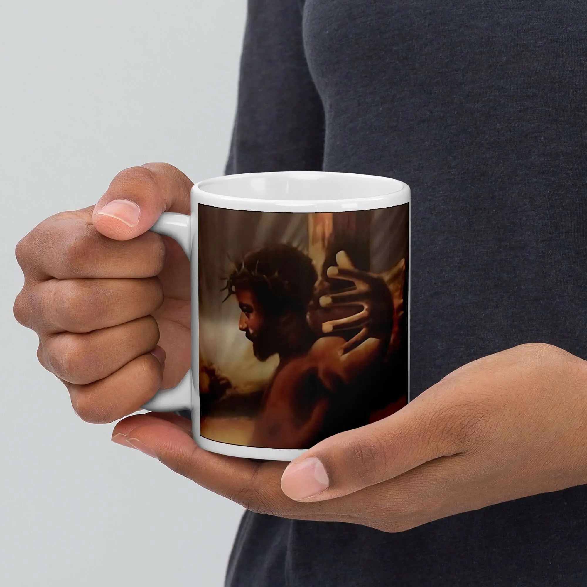 Crown of Thorns/Lord's Supper Ceramic Mug / Coffee Cup / Black Art / African American Art / Religious Art / Black Church / Positive Black Images