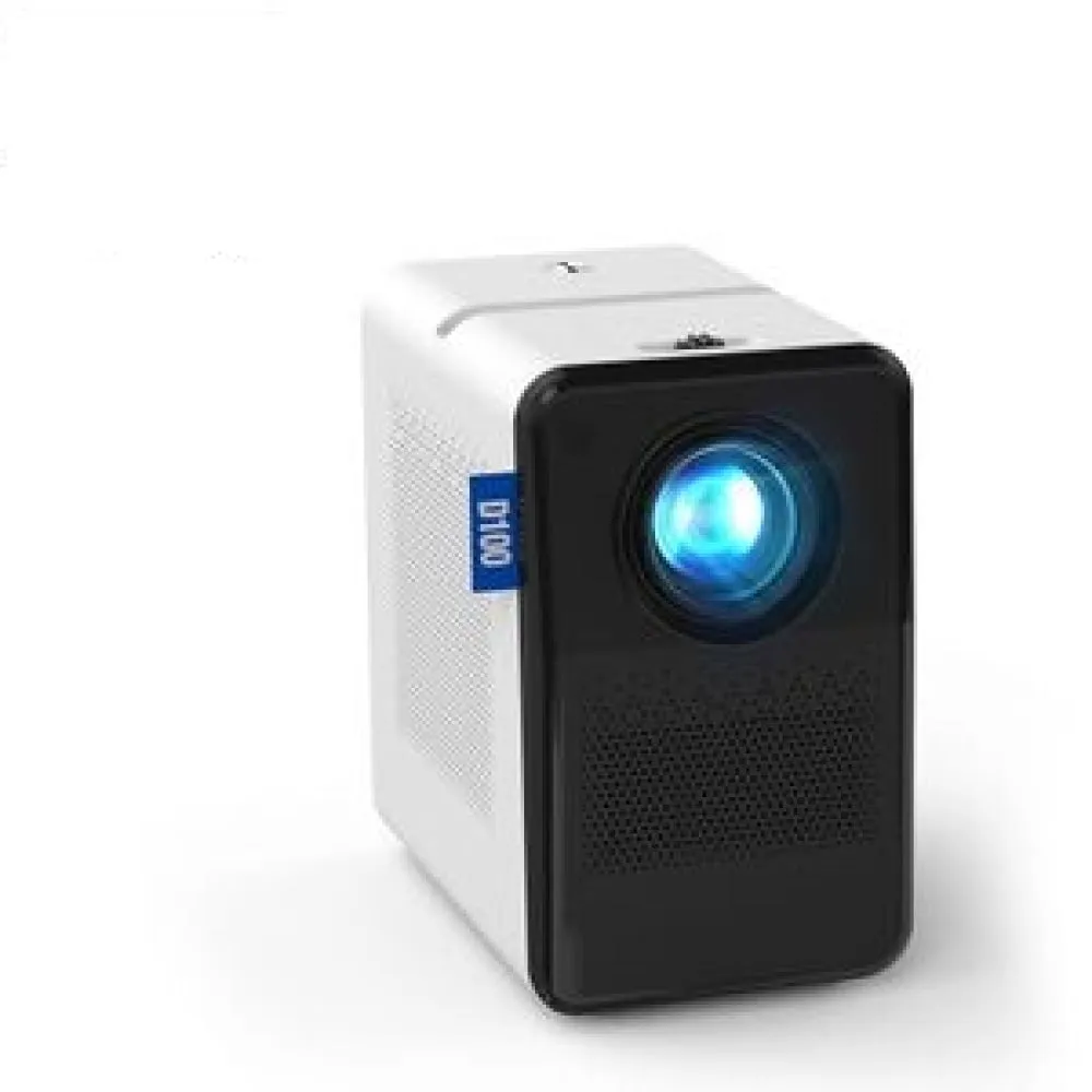 D100 180 Ansi Lumens Mini Led   Lcd Smartphone Wireless Screen Mirroring Projector White