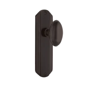 Deco Long Plate with Homestead Knob in Timeless Bronze