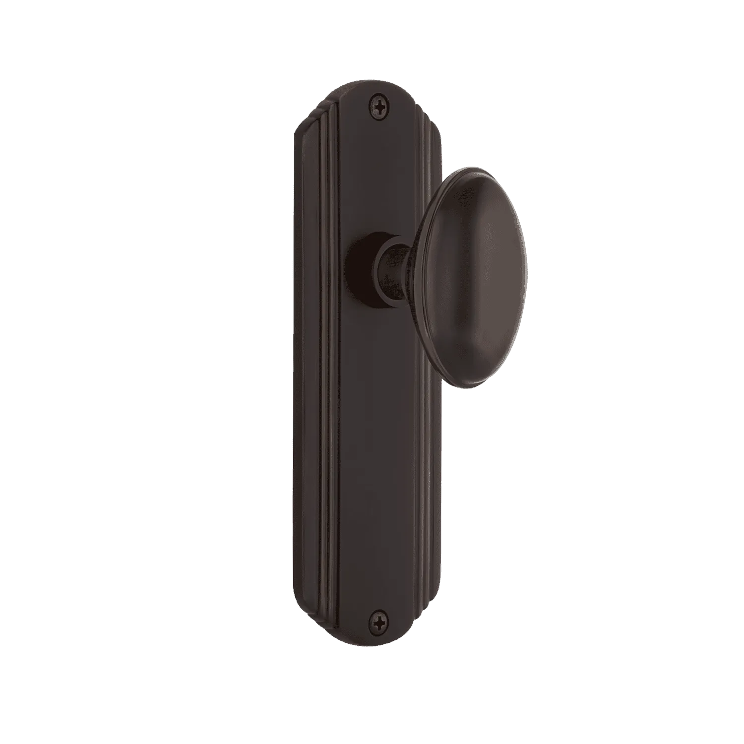 Deco Long Plate with Homestead Knob in Timeless Bronze