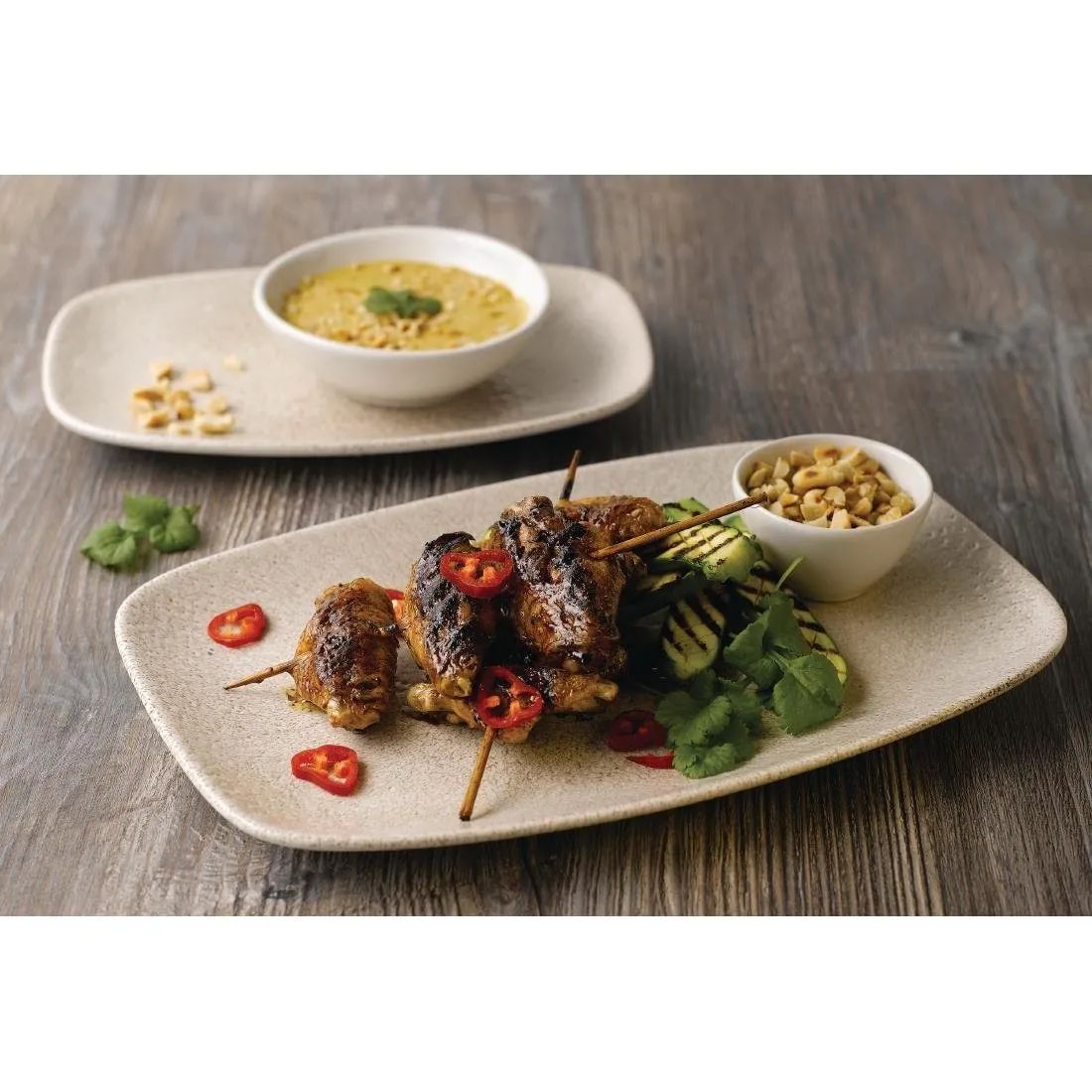 DF903 Churchill Raku Oblong Chef Plates Agate Grey 157 x 237mm (Pack of 12)