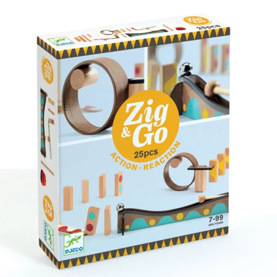 Djeco - Zig & Go Action Reaction 25 piece set