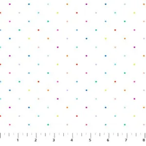 Dovetail Ditsy Dots Multi on White - FIGO Fabrics 92026-10