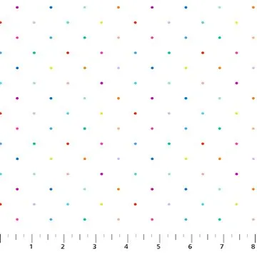 Dovetail Ditsy Dots Multi on White - FIGO Fabrics 92026-10