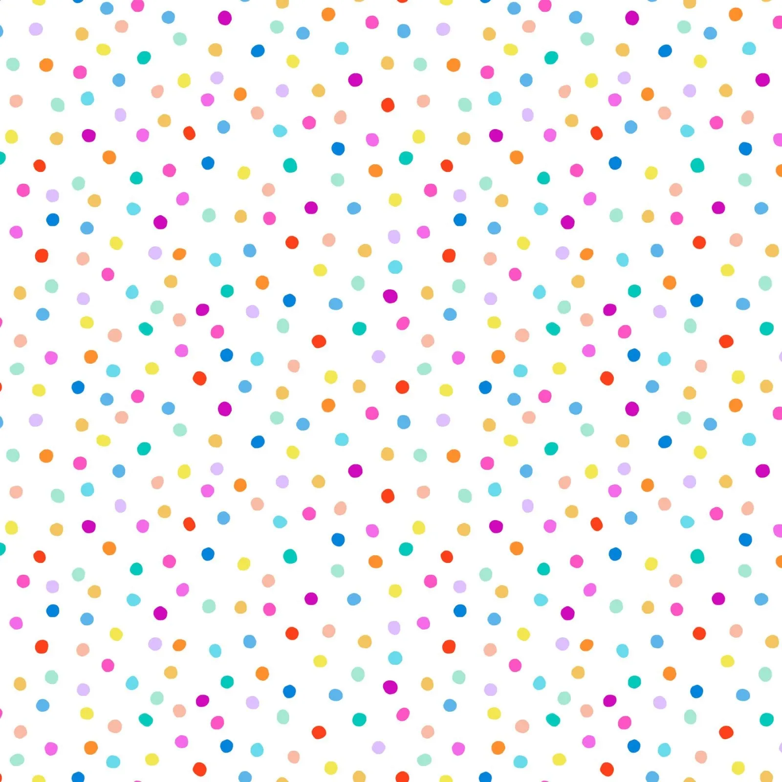 Dovetail Pom Poms Multi on White - FIGO Fabrics 92027-10
