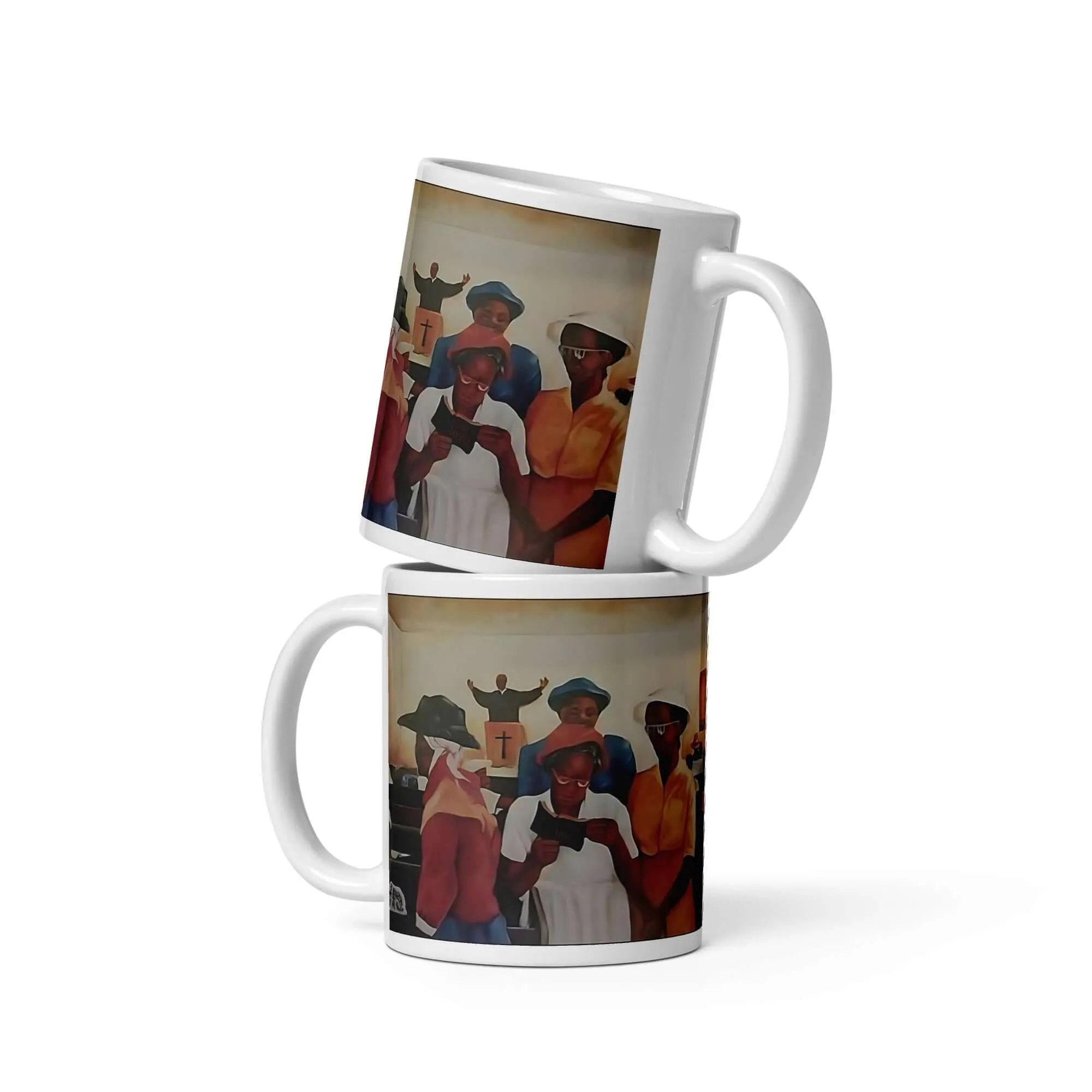 Eleven O'clock Service Ceramic Mug / Coffee or Tea Cup / Black Art / African American Art / Religious Art / Black Church / Positive Black Images