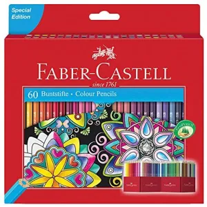 FABER-CASTELL Redline Classic Colour Pencil 60 with Colouring Book