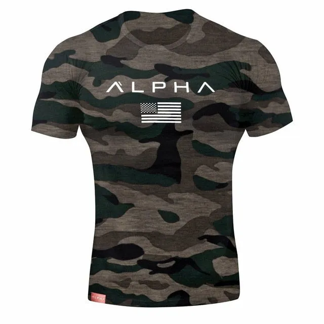 Fitness Tight Cotton T-shirt Mens