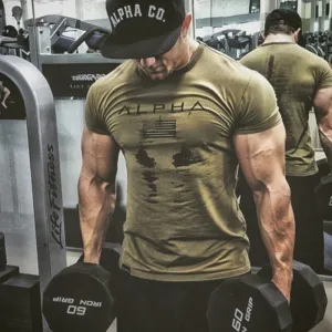 Fitness Tight Cotton T-shirt Mens