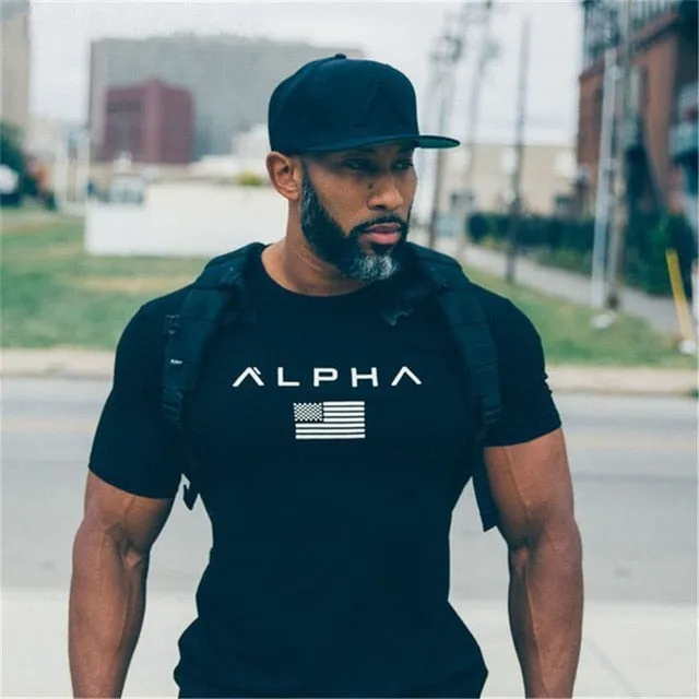 Fitness Tight Cotton T-shirt Mens