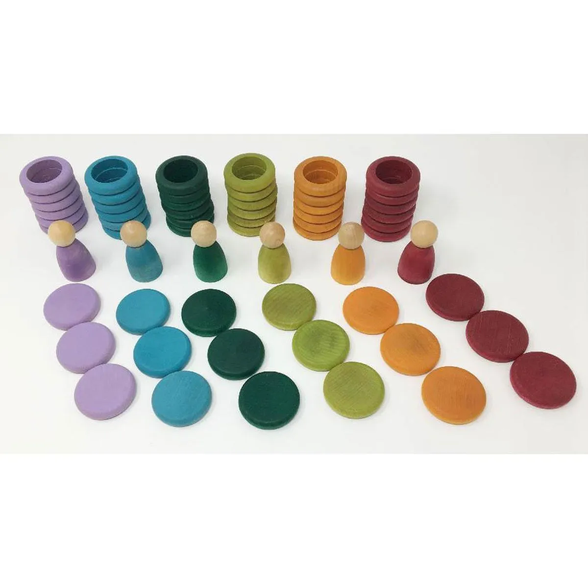 Grapat pastel wood nins, rings, & coins