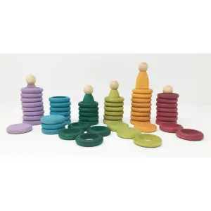 Grapat pastel wood nins, rings, & coins