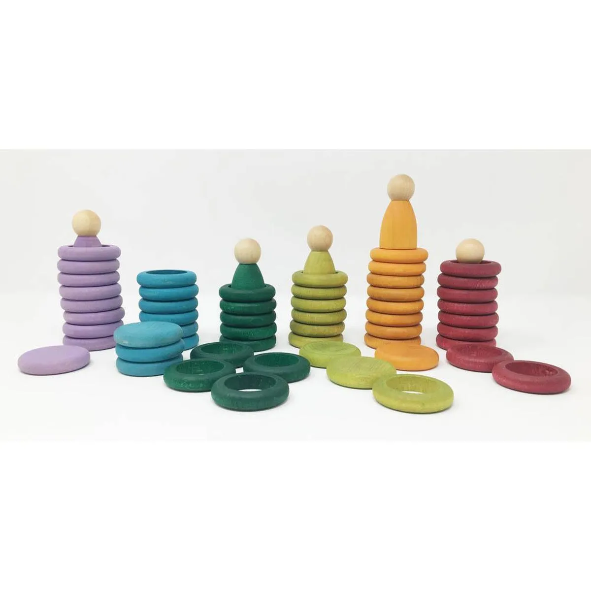 Grapat pastel wood nins, rings, & coins