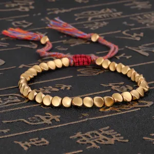 Handmade Tibetan Buddhist Bracelets On Hand Braided Copper Beads Lucky Rope Bracelet & Bangles For Women Men Dropshiping